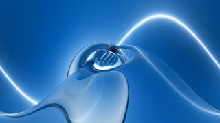 Blue swirl abstract sculpture mandelbrot - the center of the image free wallpaper