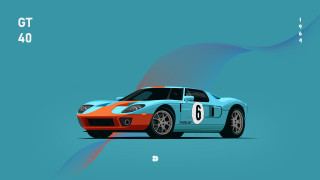 Car vector art blue background - the front of the car free wallpaper
