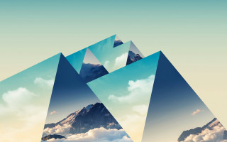 Mountains clouds geometric abstract poster - liam brazier free wallpaper