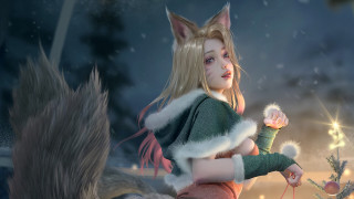 Girl green sweater cat flower - artgerm free wallpaper