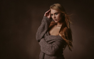 Woman longhair sweaterdress fashion artur - a portrait free wallpaper