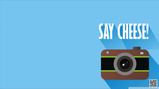 Camera say cheese blue background - photographic free wallpaper