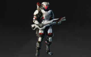 Robot cobra mecha gun glowing - a dark background behind free wallpaper