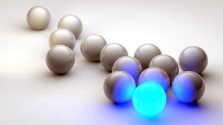 Group balls blue light raytrace - a group of balls free wallpaper