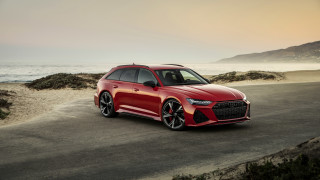 Red car ocean sand dunes - a red car free wallpaper