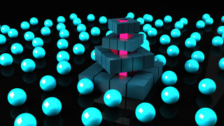 Glowing balls pink light 3d - cinema 4 d free wallpaper