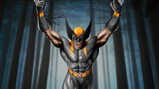 Wolverine man forest figure digital - his fist free wallpaper