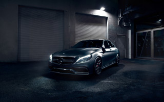 Mercedes benz dark garage night - the side of the car free wallpaper for desktop