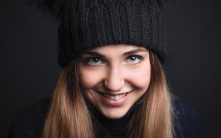 Woman hat pom portrait realistic - free portrait wallpaper