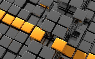 Large yellow gray square pattern - beeple free wallpaper