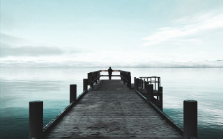 Docked person water clouds tranquil - the sky above them free wallpaper