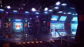 Sci fi space station woman - free sci-fi wallpaper