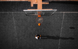 Basketball hoop basketball person night - deep 3 point perspective free wallpaper