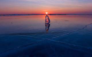 Sunset surfer water abstract beach - an abstract sculpture free wallpaper for desktop