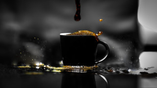 Coffee pour splash black 3d - artistic free wallpaper