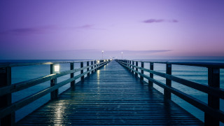 Pier light night ocean purple - the ocean in the background free wallpaper