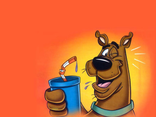 Cartoon dog drinking coffee smiling - dean roger free wallpaper