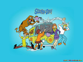Cartoon group people dog van - a cartoon of a group free wallpaper for desktop