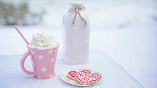 Coffee cookie milk plate winter - a plate free wallpaper