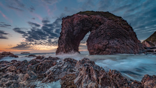 Rock formation ocean sunset clouds 3 - arthur b. carles free wallpaper