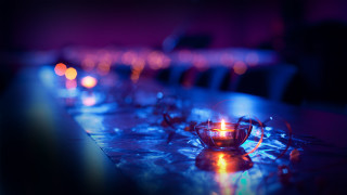 Candle table purple light hologram - a candle free wallpaper