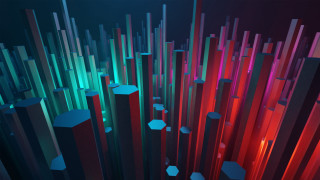 Colorful abstract hexagons lines volumetric - varying free wallpaper