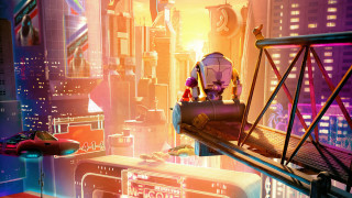 Futuristic city robot person architecture - a futuristic city free wallpaper