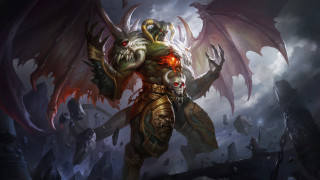 Demonic demon blooded sword wings - a huge head free wallpaper