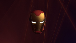 Iron man mask red lights - a red curtain behind free wallpaper