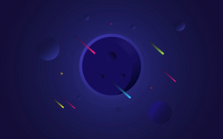 Space blue planet stars colorful - surreal design free wallpaper for desktop