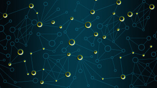 Blue yellow bubbles circles black - a wireframe diagram free wallpaper