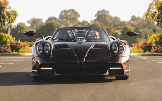 Black sports car autumn leaves - luxury free wallpaper