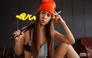 Elina karimova baseball bat neon - a neon sign free wallpaper