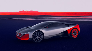 Futuristic car red gray mountains - a futuristic car free wallpaper