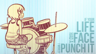 Girl stool drumset quote life - a stool free wallpaper