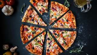 Pizza slice missing table vegetables - coppo di marcovaldo free wallpaper