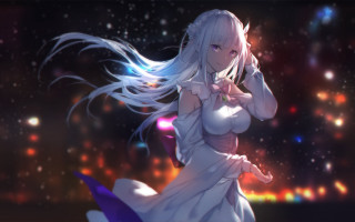 White dress woman long hair - a white tail free wallpaper