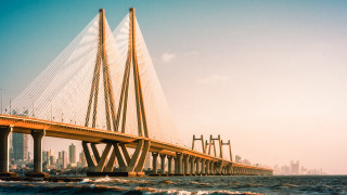 Bridge cityscape sunset reflection samikshavad - symmetric balance free wallpaper