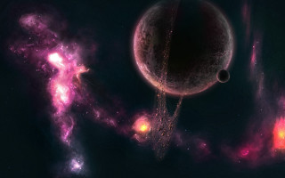 Space planet starcluster mattepainting aurora - chris cold free wallpaper for desktop