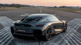 Black sports car runway sunset - a runway free wallpaper
