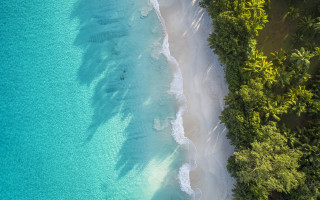 Beach blue water white sand - a blue water free wallpaper