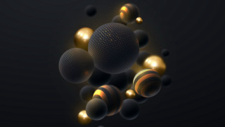 Floating balls black background gold - a bunch of balls free wallpaper