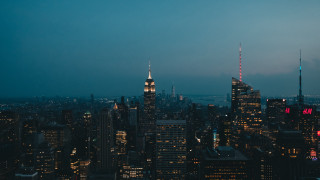 City skyline night lights aurora - building free wallpaper for desktop