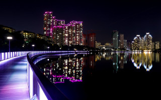 City skyline night bridge river 22 - cui bai free wallpaper for desktop