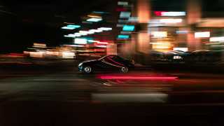 Night drive blurry lights neon - cubofuturism free wallpaper for desktop