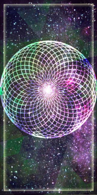 Holographic light planet starry sky - free space wallpaper for mobile