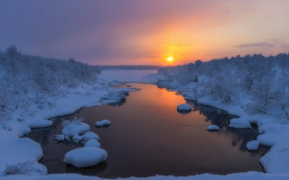 River snow mountain sunset ocean - the sky free wallpaper for desktop