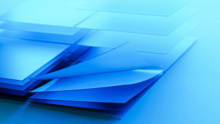 Blue abstract square 3d render - smaller free wallpaper