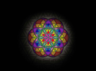 Colorful flower of life black - sacred free wallpaper