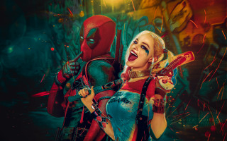Woman gun deadpool painting style - a knife and a knife free wallpaper